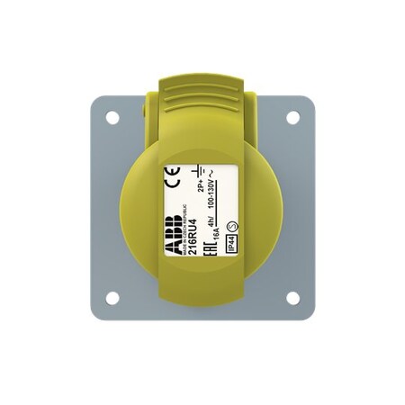 Abb Socket-Outlet, Panel Mounting, Earthing Sleeve Position 4H, Rated Current 16A 2CMA193169R1000